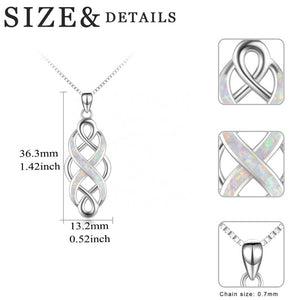 silver necklace opal celtic design