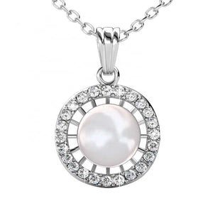 frenelle jewellery necklace pearl crystal silver