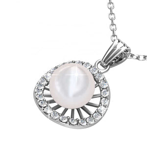 frenelle jewellery necklace pearl crystal silver