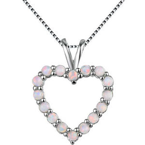 opal silver heart necklace jewellery nz