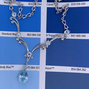 silver sky blue topaz earrings necklace