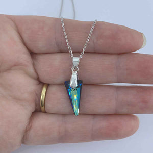 frenelle jewellery necklace blue cyrstal silver