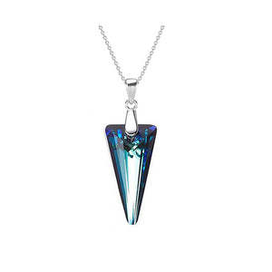 925 Sterling Silver Premium Crystal Necklace "Elara" (Blue)