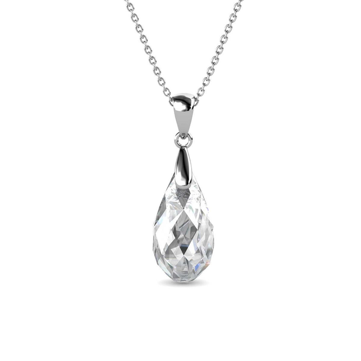 crystal pendant necklace silver for women