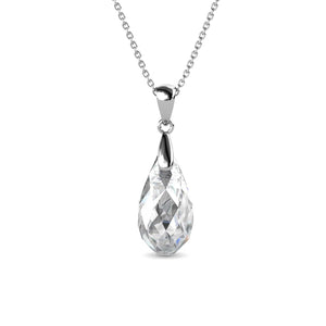 crystal pendant necklace silver for women