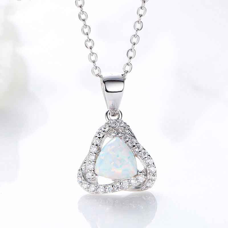 Frenelle jewellery necklace silver opal crystal