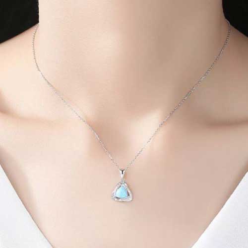 silver opal jewellery set neck