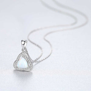 opal silver necklace crystals jewellery nz