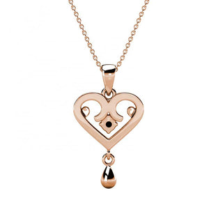 rose gold crystal heart necklace for women