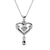 silver crystal heart necklace for women