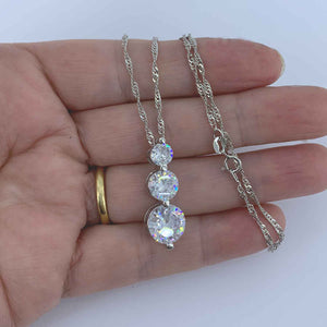 crystal silver wedding necklace bridal women