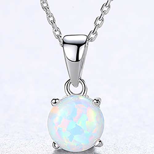 opal silver necklace jewellery nz