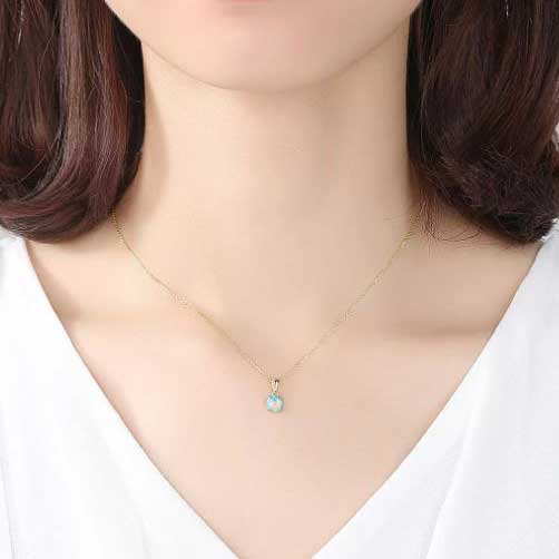 opal silver necklace jewellery nz