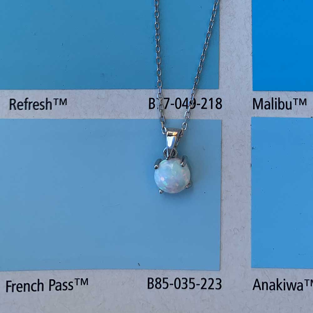 opal silver necklace jewellery nz