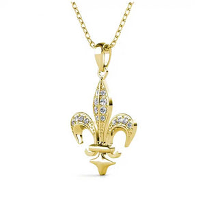 gold fleur de lis pendant necklace frenelle