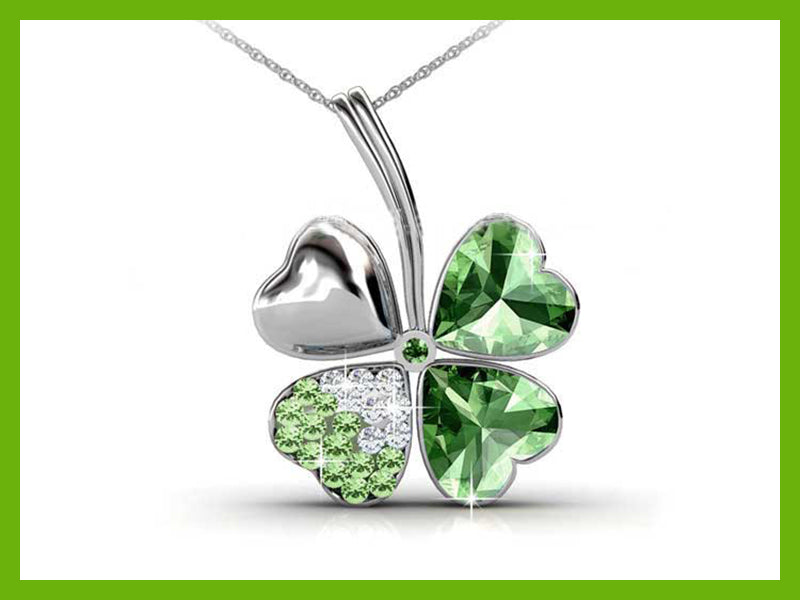shamrock four leaf lucky clover necklace
