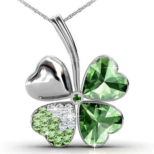 shamrock four leaf lucky clover necklace