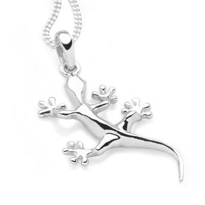 nz nature silver gecko lizard necklace