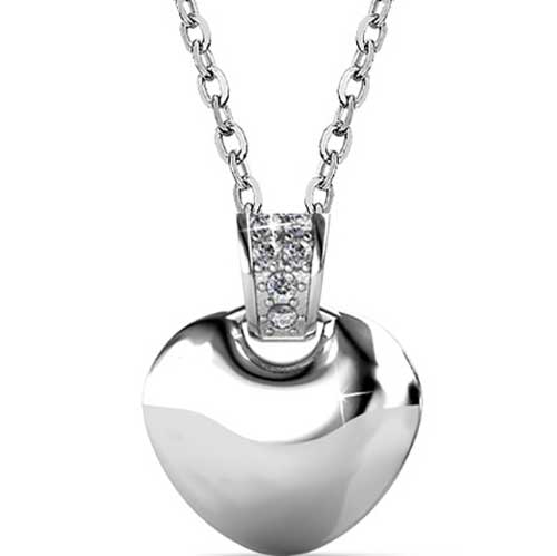 silver necklace heart jewellery