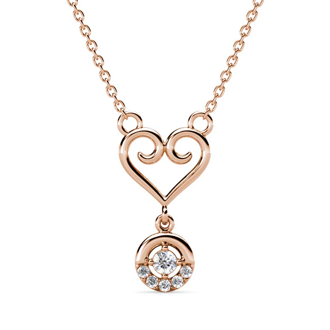 jewellery necklace rose gold swarovski heart