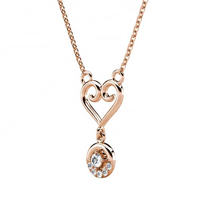 jewellery necklace rose gold swarovski heart