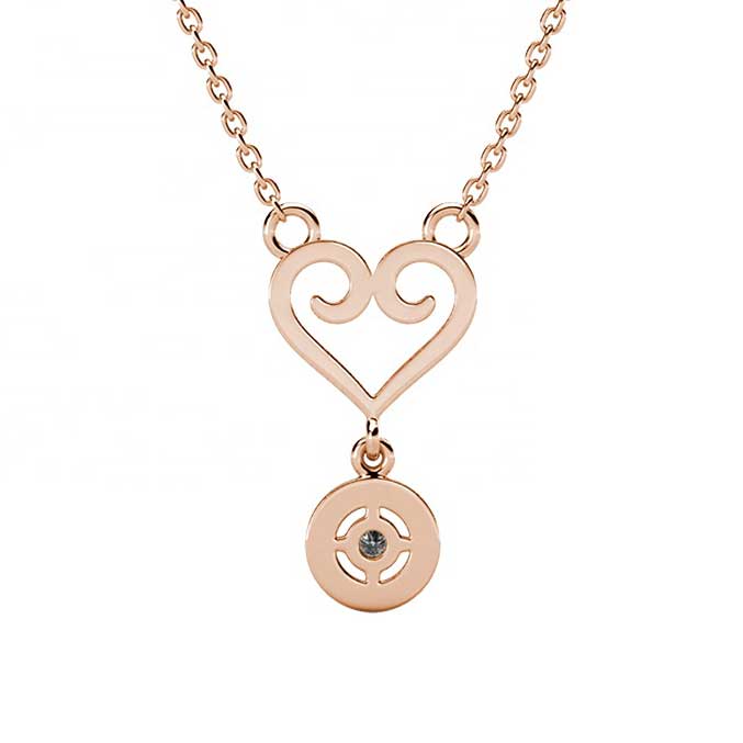 jewellery necklace rose gold swarovski heart