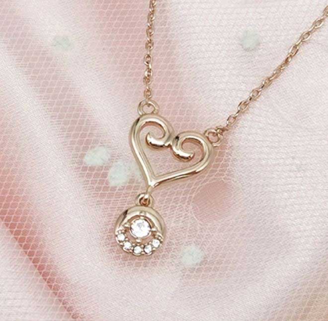 jewellery necklace rose gold swarovski heart