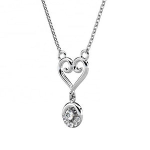 frenelle jewellery silver heart crystal necklace