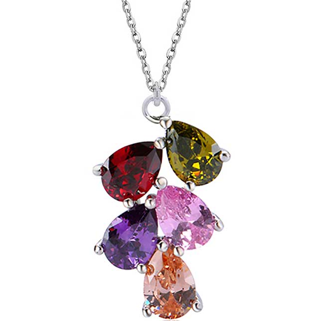 necklace crystal coloured jewellery