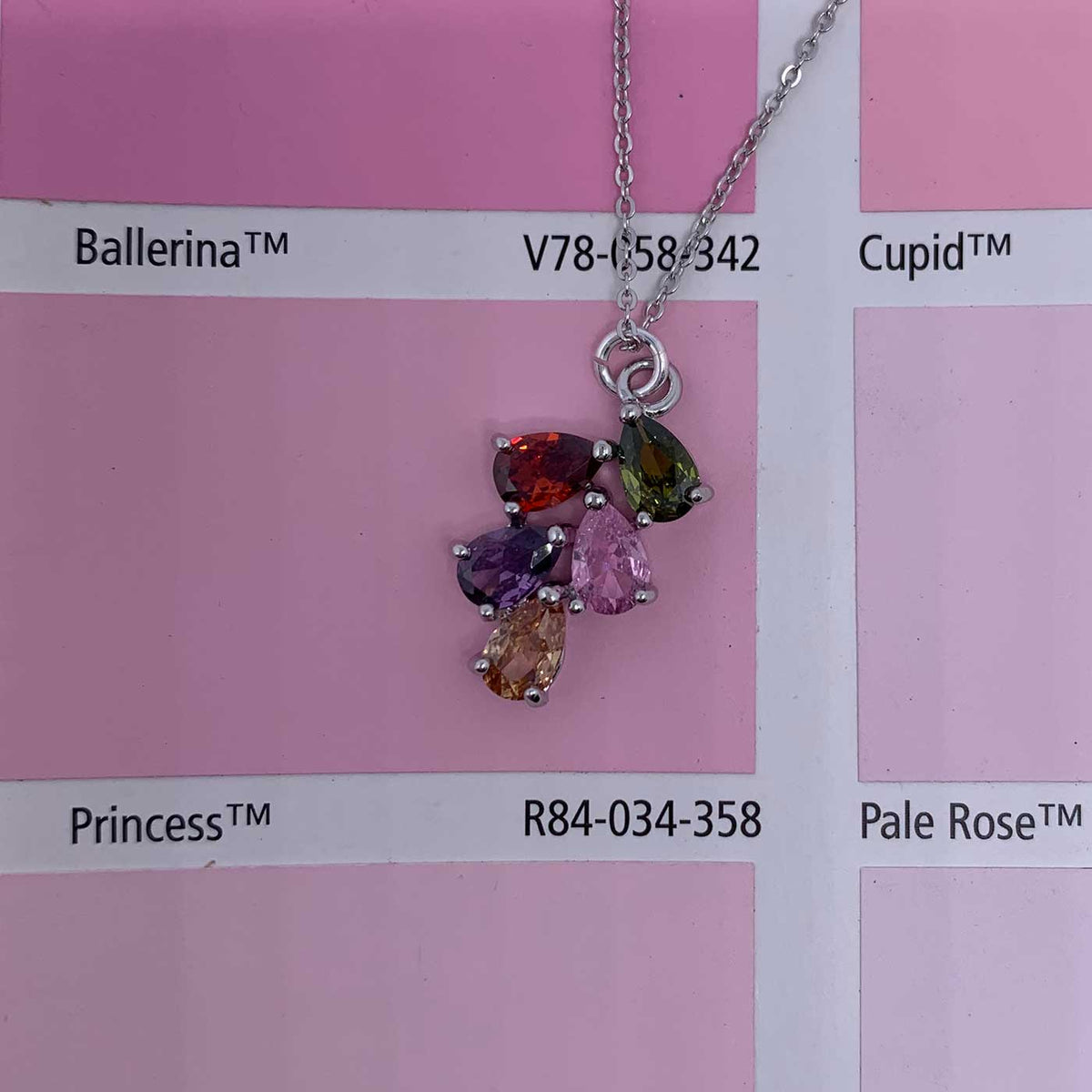 crystal coloured jewellery set nz