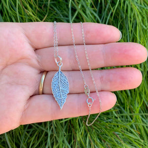 koru silver leaf pendant necklace