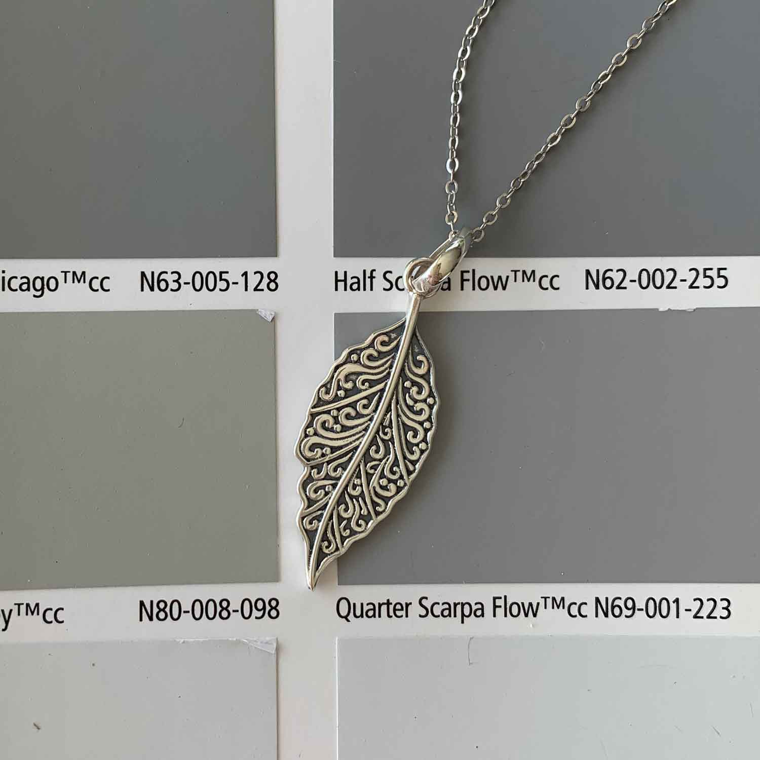leaf koru silver pendant necklace