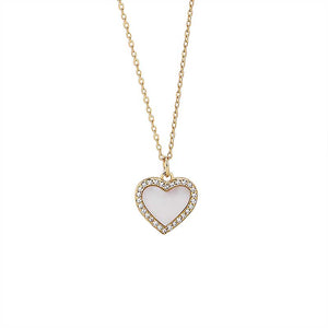 gold heart necklace diamonds