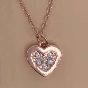 rose gold heart necklace crystals for women