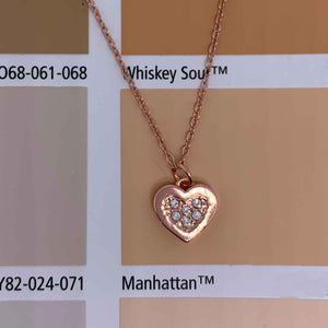 rose gold heart necklace crystals for women girls