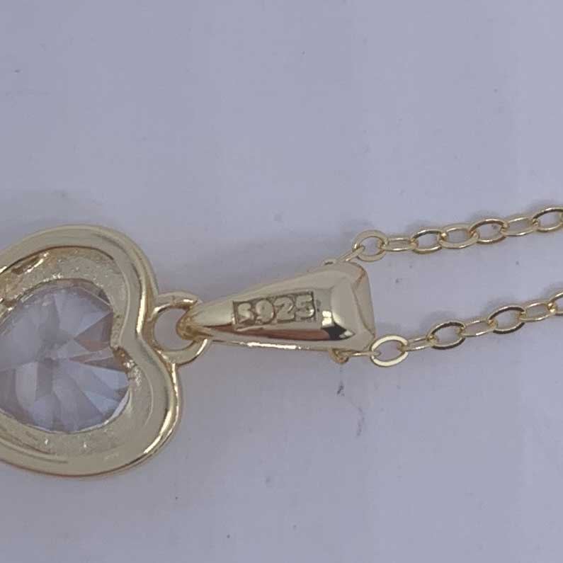 gold heart necklace 925