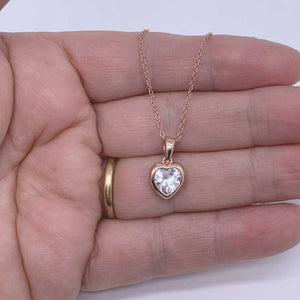 rose gold necklace heart