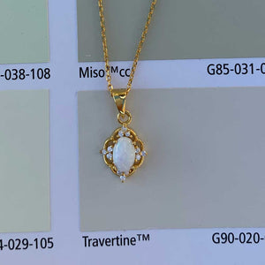 gold necklace opal pendant resene
