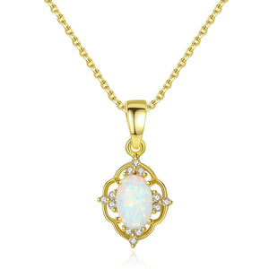 gold necklace opal pendant jewellery