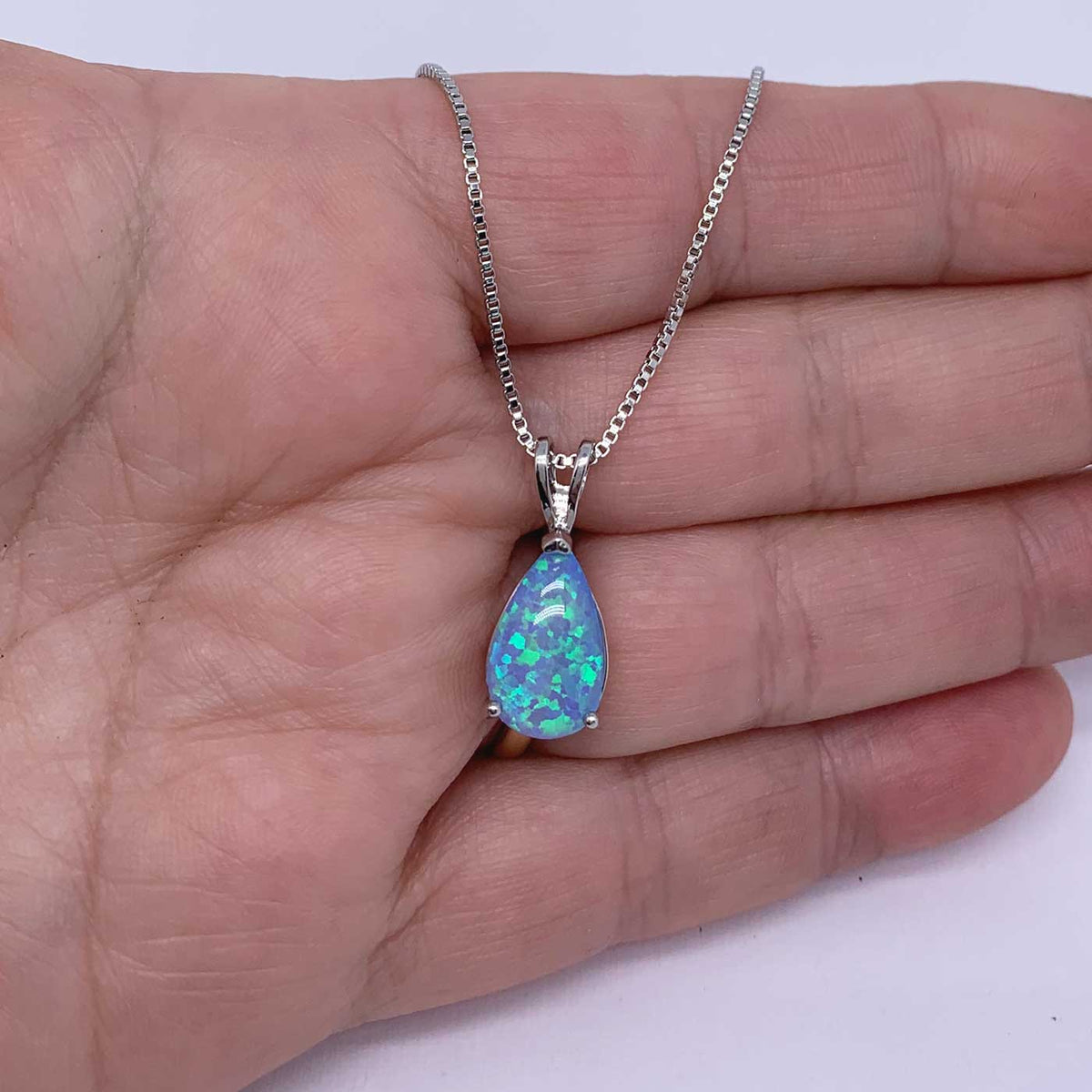 blue opal silver necklace jewellery women