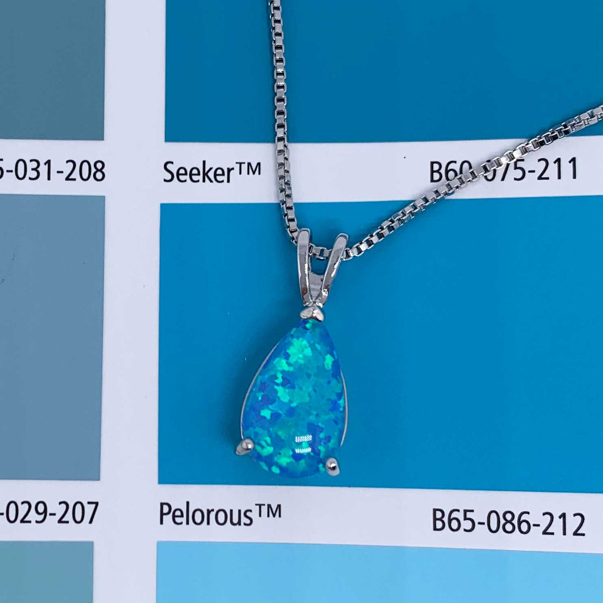 blue opal silver necklace jewellery women