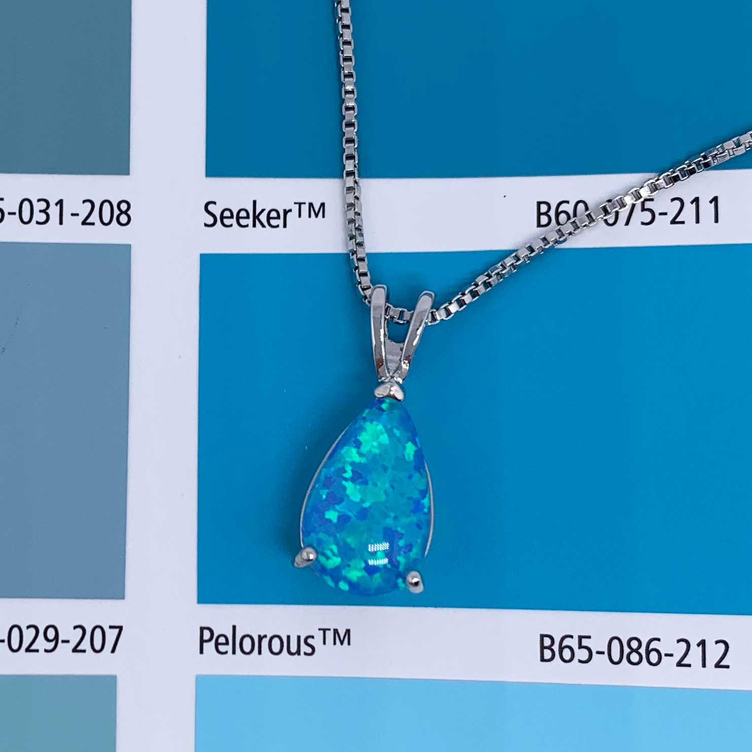 blue opal silver necklace jewellery women