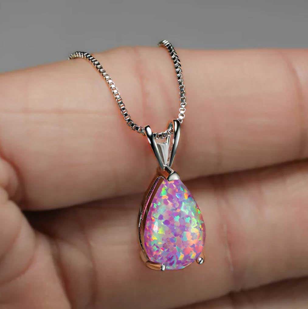 silver necklace opal jewellery nz
