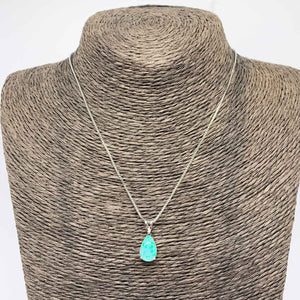 green opal silver pendant necklace
