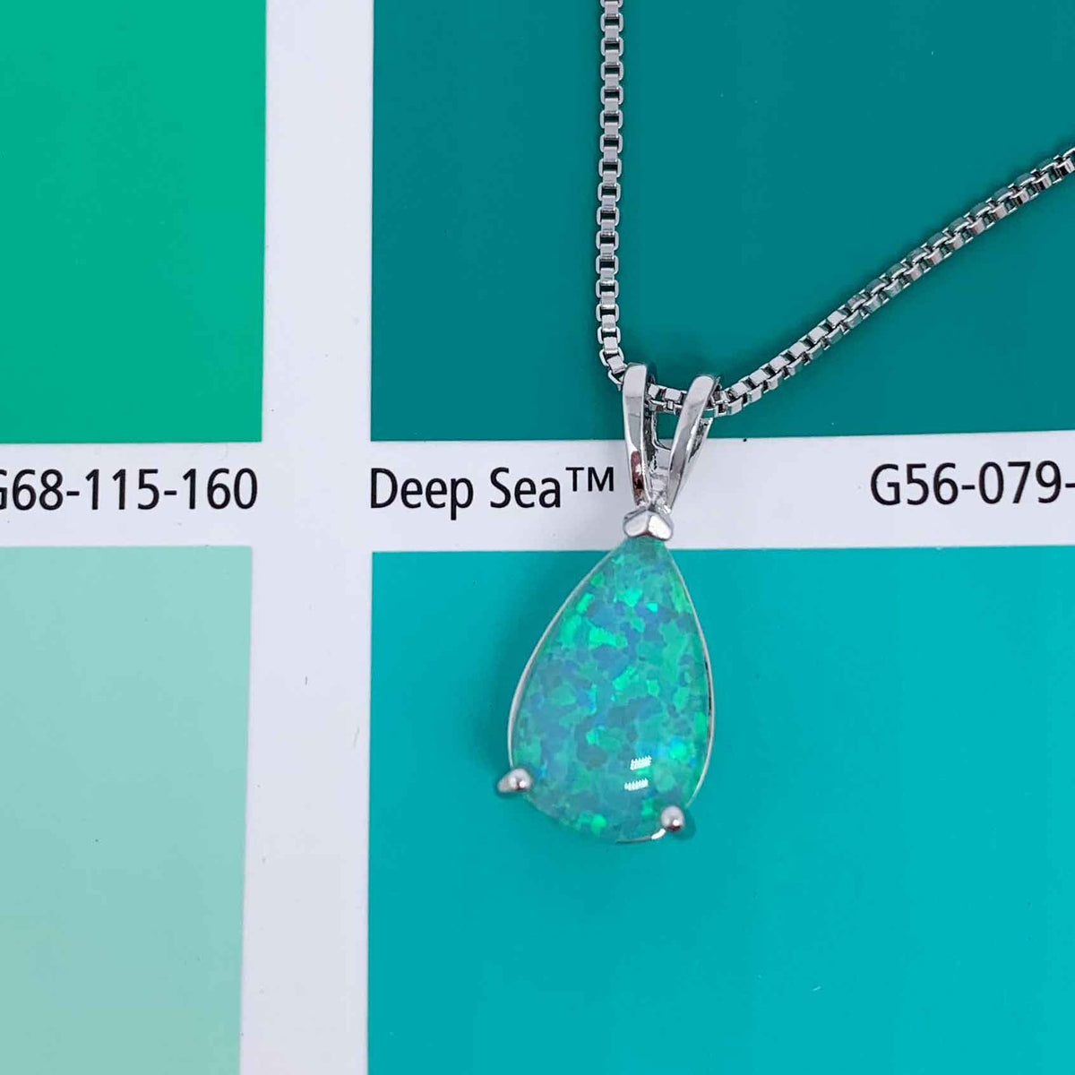 green opal silver pendant necklace