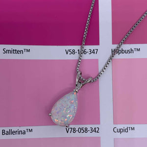 white opal silver necklace resene