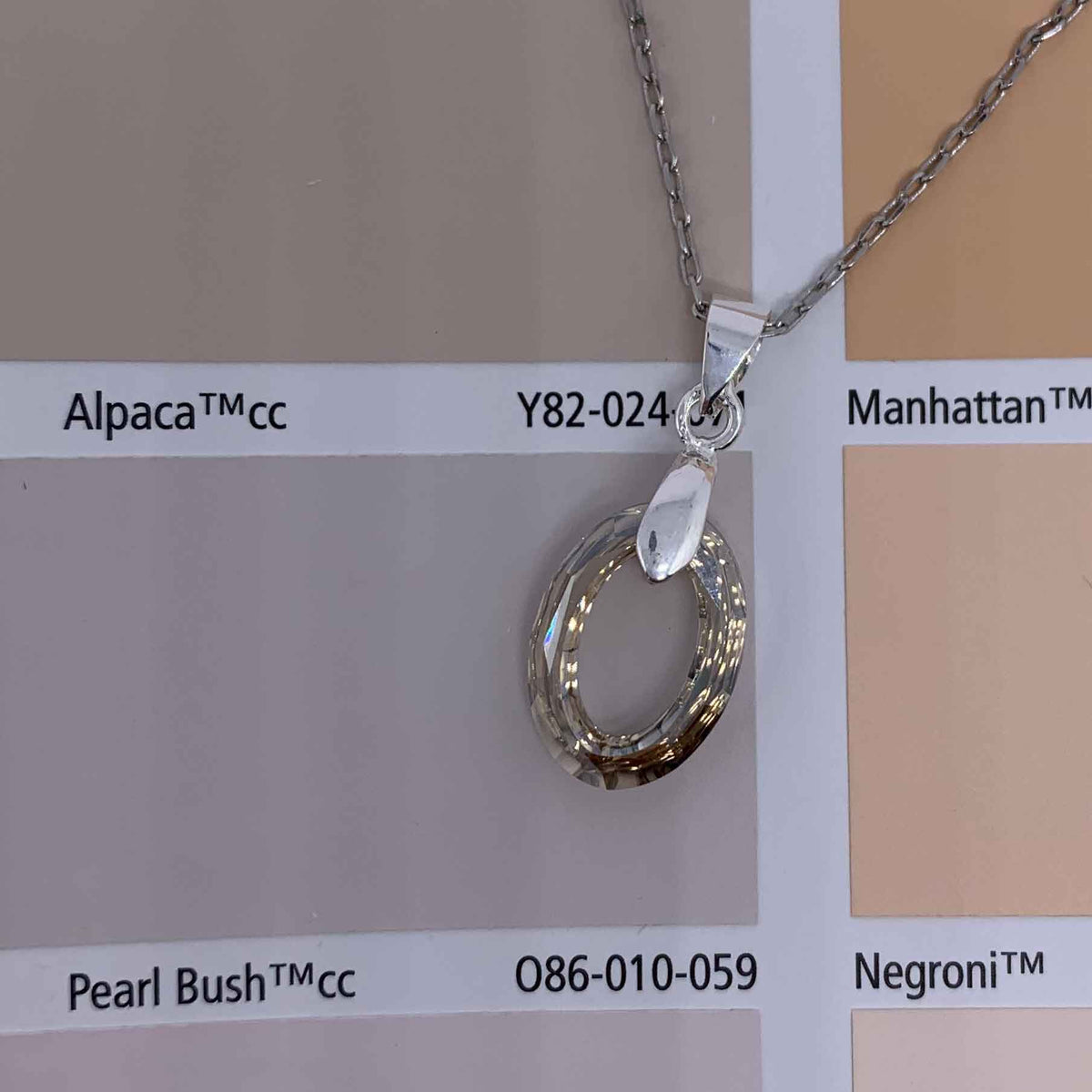 crystal oval silver necklace for women gift