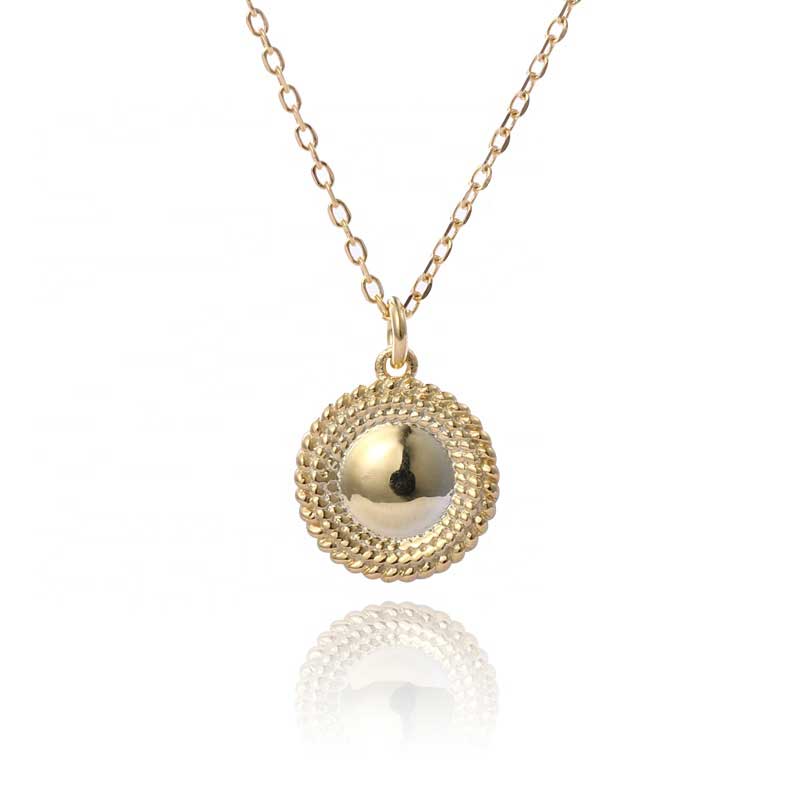 gold disc pendant necklace chain