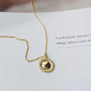 gold disc pendant necklace chain