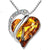 Silver Necklace with Crystal Heart Pendant "Margaritte" (Topaz)